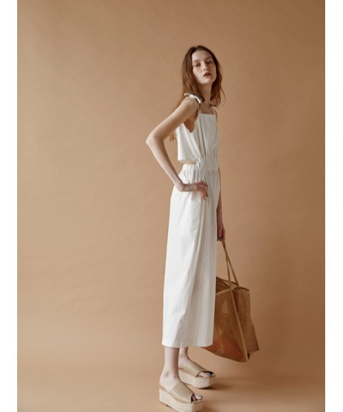 AMAIL（アマイル）の「Back open cami coveralls（サロペット/オーバーオール・レディース・ホワイト/ブラック・FREE）」の9枚目の写真