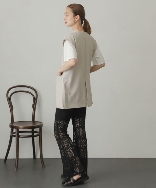 SENSE OF PLACE by URBAN RESEARCH(センスオブプレイスバイアーバンリサーチ)の「ブロックレースパンツ(その他パンツ・レディース・ブラック/グリーン/アイボリー・ONE)」の10枚目の写真