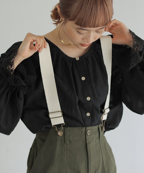 Crisp（クリスプ）の「サスペンダーミリタリースカート（スカート・レディース・ブラック/カーキ・FREE）」の7枚目の写真