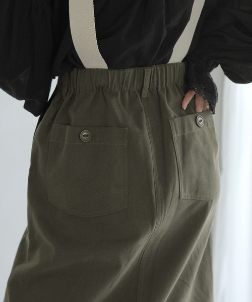 Crisp（クリスプ）の「サスペンダーミリタリースカート（スカート・レディース・ブラック/カーキ・FREE）」の10枚目の写真