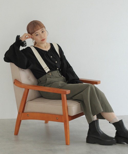 Crisp（クリスプ）の「サスペンダーミリタリースカート（スカート・レディース・ブラック/カーキ・FREE）」の13枚目の写真