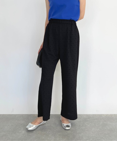 PICCIN(ピッチン)の「フロッキードットストレッチワイドパンツ(その他パンツ・レディース・ブラック/ネイビー・M)」の4枚目の写真