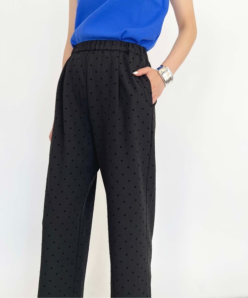PICCIN(ピッチン)の「フロッキードットストレッチワイドパンツ(その他パンツ・レディース・ブラック/ネイビー・M)」の3枚目の写真
