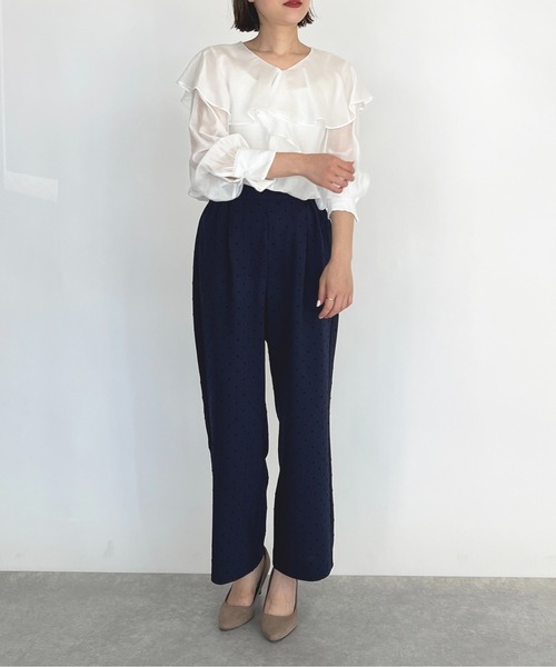 PICCIN(ピッチン)の「フロッキードットストレッチワイドパンツ(その他パンツ・レディース・ブラック/ネイビー・M)」の17枚目の写真