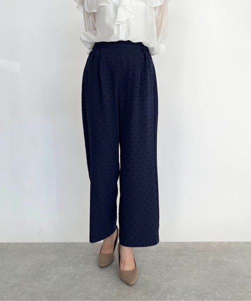 PICCIN(ピッチン)の「フロッキードットストレッチワイドパンツ(その他パンツ・レディース・ブラック/ネイビー・M)」の12枚目の写真