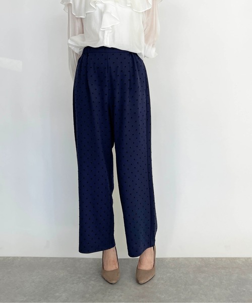 PICCIN(ピッチン)の「フロッキードットストレッチワイドパンツ(その他パンツ・レディース・ブラック/ネイビー・M)」の16枚目の写真