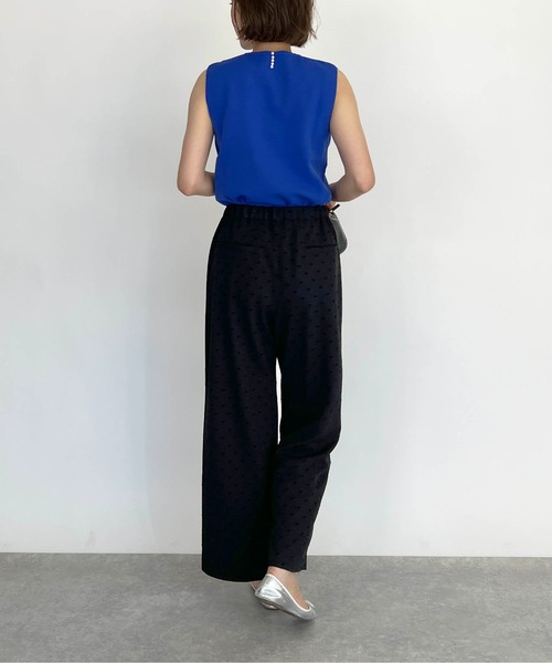 PICCIN(ピッチン)の「フロッキードットストレッチワイドパンツ(その他パンツ・レディース・ブラック/ネイビー・M)」の9枚目の写真