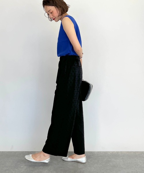 PICCIN(ピッチン)の「フロッキードットストレッチワイドパンツ(その他パンツ・レディース・ブラック/ネイビー・M)」の8枚目の写真