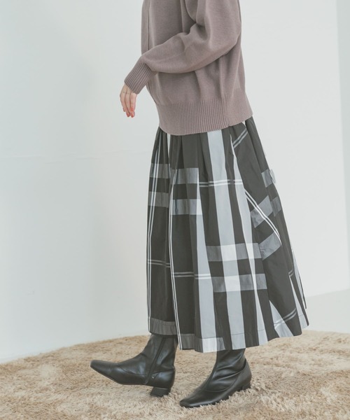 【235】アナイ　ビックチェックギャザー　スカート ITEMS URBANRESEARCH（アイテムズ アーバンリサーチ）の「ビッグ