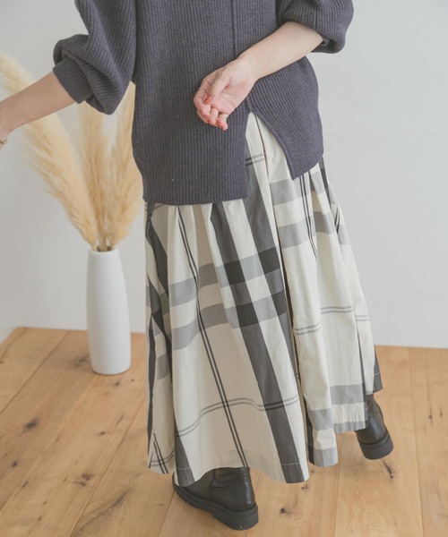 【ANAYI】ビッグチェックギャザースカート ITEMS URBANRESEARCH（アイテムズ アーバンリサーチ）の「ビッグ