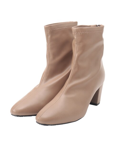 SHOO・LA・RUE（シューラルー）の「◆やわらか素材で楽ちんのストレッチブーツ（ブーツ・レディース・ブラック/ベージュ/アイボリー/ブラウン系・35/45/25）」の4枚目の写真