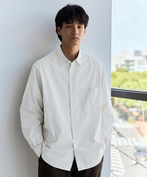 green label relaxing（グリーンレーベルリラクシング）の「パターンストライプ ジャストルーズ  シャツ（シャツ/ブラウス・メンズ・ライトブルー/ナチュラル/ケリー/ロイヤルブルー・S/M/L/XL）」の2枚目の写真