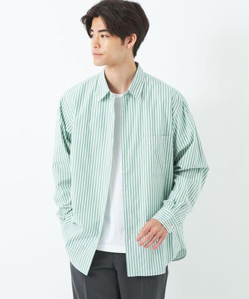 green label relaxing（グリーンレーベルリラクシング）の「パターンストライプ ジャストルーズ  シャツ（シャツ/ブラウス・メンズ・ライトブルー/ナチュラル/ケリー/ロイヤルブルー・S/M/L/XL）」の3枚目の写真