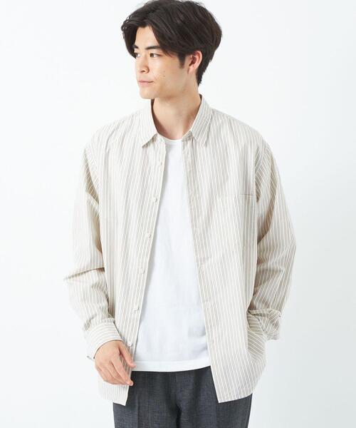 green label relaxing（グリーンレーベルリラクシング）の「パターンストライプ ジャストルーズ  シャツ（シャツ/ブラウス・メンズ・ライトブルー/ナチュラル/ケリー/ロイヤルブルー・S/M/L/XL）」の12枚目の写真