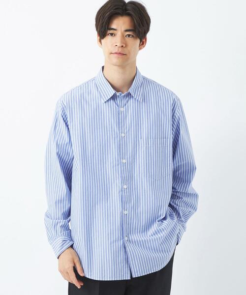 green label relaxing（グリーンレーベルリラクシング）の「パターンストライプ ジャストルーズ  シャツ（シャツ/ブラウス・メンズ・ライトブルー/ナチュラル/ケリー/ロイヤルブルー・S/M/L/XL）」の5枚目の写真