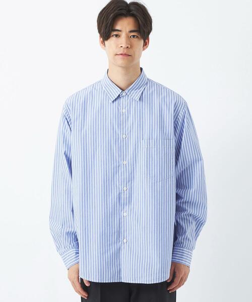 green label relaxing（グリーンレーベルリラクシング）の「パターンストライプ ジャストルーズ  シャツ（シャツ/ブラウス・メンズ・ライトブルー/ナチュラル/ケリー/ロイヤルブルー・S/M/L/XL）」の6枚目の写真