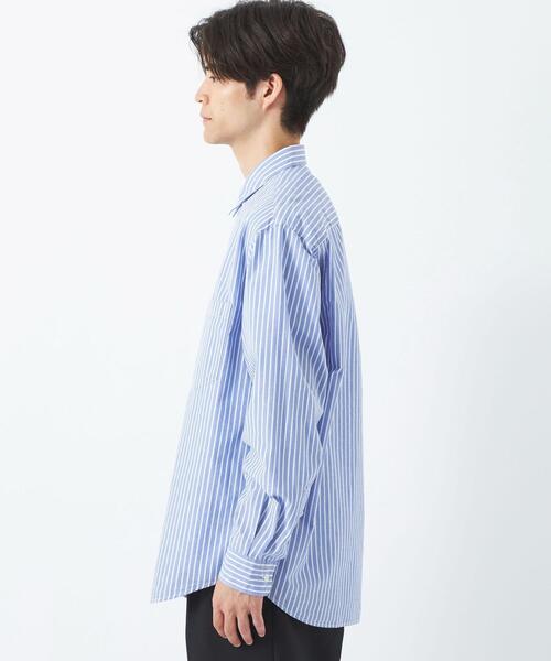 green label relaxing（グリーンレーベルリラクシング）の「パターンストライプ ジャストルーズ  シャツ（シャツ/ブラウス・メンズ・ライトブルー/ナチュラル/ケリー/ロイヤルブルー・S/M/L/XL）」の11枚目の写真