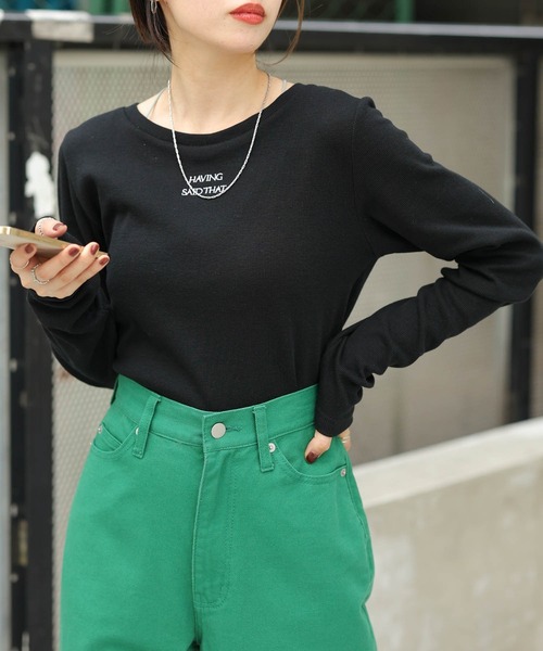 WEGO（ウィゴー）の「WEGO/ロゴ刺繍リブロンT（Tシャツ/カットソー・レディース・ホワイト/ブラック/グリーン/その他1・FREE）」の20枚目の写真