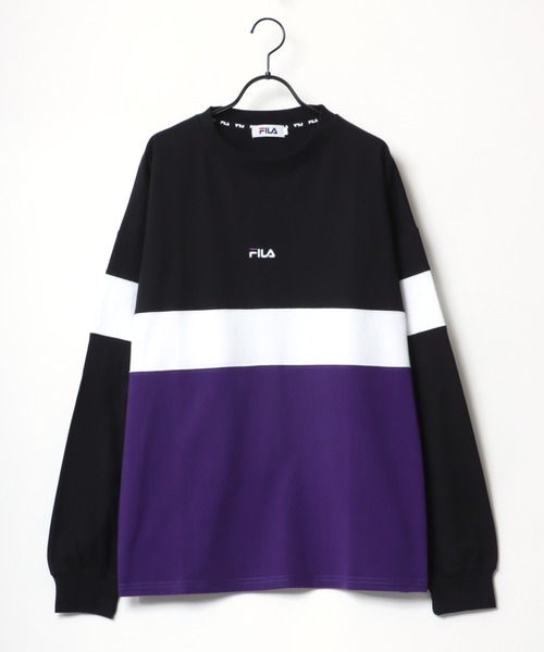 FILA(フィラ)の「FILA/フィラ 別注 ビッグシルエット ロゴ ワンポイント刺繍 袖プリント/バイカラー ロングスリーブTシャツ/レディース メンズ ロンT(Tシャツ/カットソー・メンズ・ホワイト/ブラック/ダークグリーン/ベージュ系その他/グリーン系その他/パープル系その他・LL/M/L)」の12枚目の写真