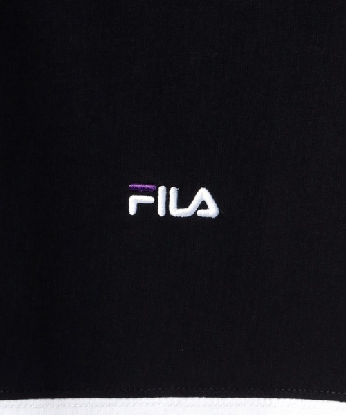 FILA(フィラ)の「FILA/フィラ 別注 ビッグシルエット ロゴ ワンポイント刺繍 袖プリント/バイカラー ロングスリーブTシャツ/レディース メンズ ロンT(Tシャツ/カットソー・メンズ・ホワイト/ブラック/ダークグリーン/ベージュ系その他/グリーン系その他/パープル系その他・LL/M/L)」の21枚目の写真