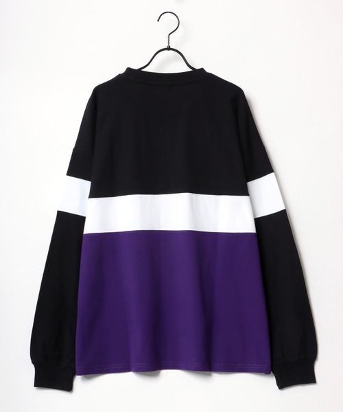 FILA(フィラ)の「FILA/フィラ 別注 ビッグシルエット ロゴ ワンポイント刺繍 袖プリント/バイカラー ロングスリーブTシャツ/レディース メンズ ロンT(Tシャツ/カットソー・メンズ・ホワイト/ブラック/ダークグリーン/ベージュ系その他/グリーン系その他/パープル系その他・LL/M/L)」の19枚目の写真