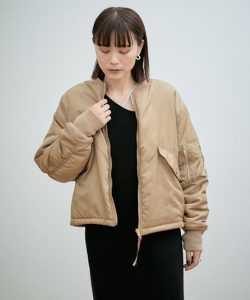 Omekashi（オメカシ）の「リバーシブルMA-1（MA-1・レディース・ブラウン/ベージュ・FREE）」の2枚目の写真