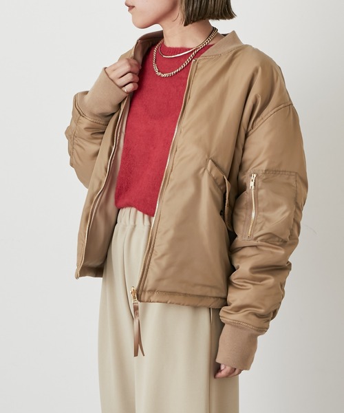 Omekashi（オメカシ）の「リバーシブルMA-1（MA-1・レディース・ブラウン/ベージュ・FREE）」の3枚目の写真