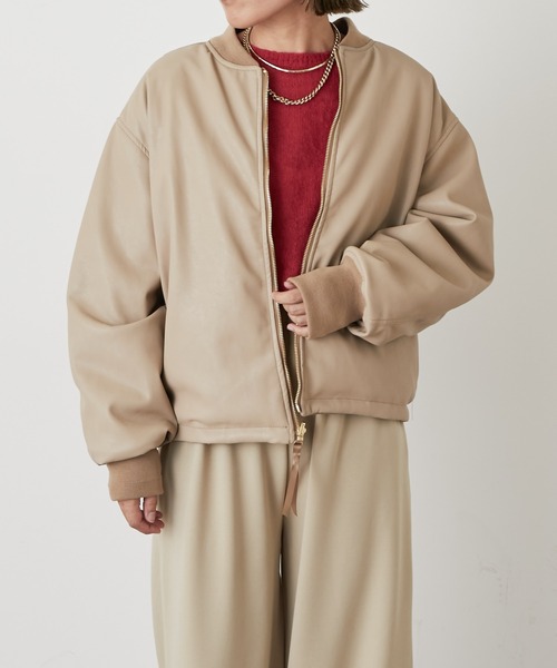 Omekashi（オメカシ）の「リバーシブルMA-1（MA-1・レディース・ブラウン/ベージュ・FREE）」の5枚目の写真