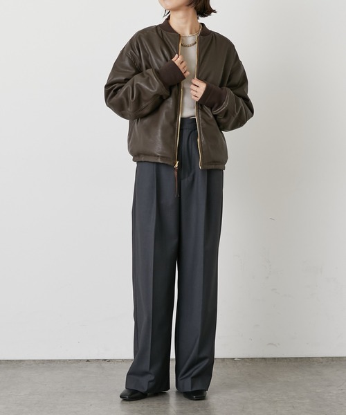 Omekashi（オメカシ）の「リバーシブルMA-1（MA-1・レディース・ブラウン/ベージュ・FREE）」の16枚目の写真