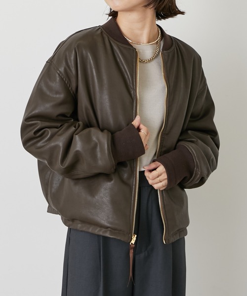 Omekashi（オメカシ）の「リバーシブルMA-1（MA-1・レディース・ブラウン/ベージュ・FREE）」の15枚目の写真