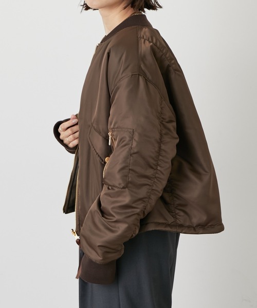 Omekashi（オメカシ）の「リバーシブルMA-1（MA-1・レディース・ブラウン/ベージュ・FREE）」の14枚目の写真