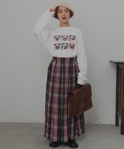 MERLOT(メルロー)の「パグロンT(Tシャツ/カットソー・レディース・ホワイト/ブラック・FREE)」の12枚目の写真