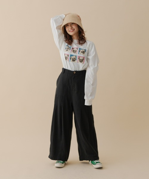 MERLOT(メルロー)の「パグロンT(Tシャツ/カットソー・レディース・ホワイト/ブラック・FREE)」の7枚目の写真