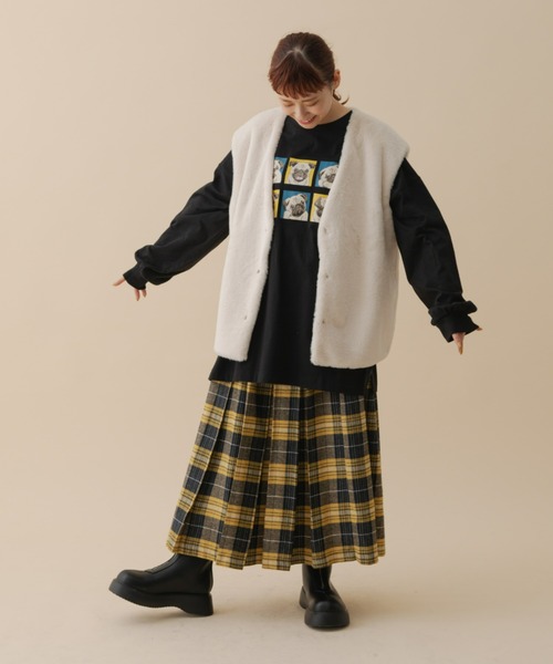 MERLOT(メルロー)の「パグロンT(Tシャツ/カットソー・レディース・ホワイト/ブラック・FREE)」の22枚目の写真