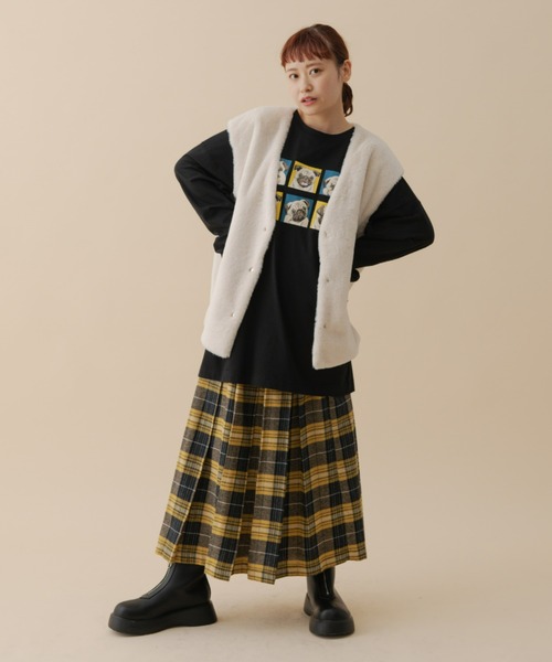 MERLOT(メルロー)の「パグロンT(Tシャツ/カットソー・レディース・ホワイト/ブラック・FREE)」の21枚目の写真