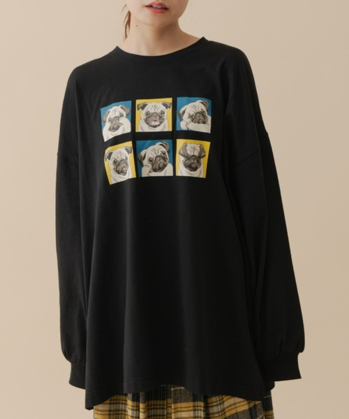 MERLOT(メルロー)の「パグロンT(Tシャツ/カットソー・レディース・ホワイト/ブラック・FREE)」の15枚目の写真