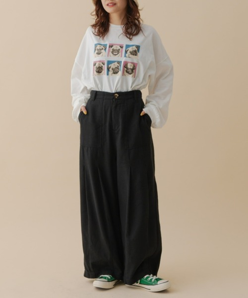 MERLOT(メルロー)の「パグロンT(Tシャツ/カットソー・レディース・ホワイト/ブラック・FREE)」の8枚目の写真