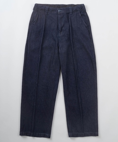 make a ray!（メイク ア レイ！）の「センタープレス デニムワイド チノパンツ/ワイドテーパード/ワイドシルエット（デニムパンツ・メンズ・ブラック/インディゴブルー/ライトインディゴブルー・M/L）」の3枚目の写真