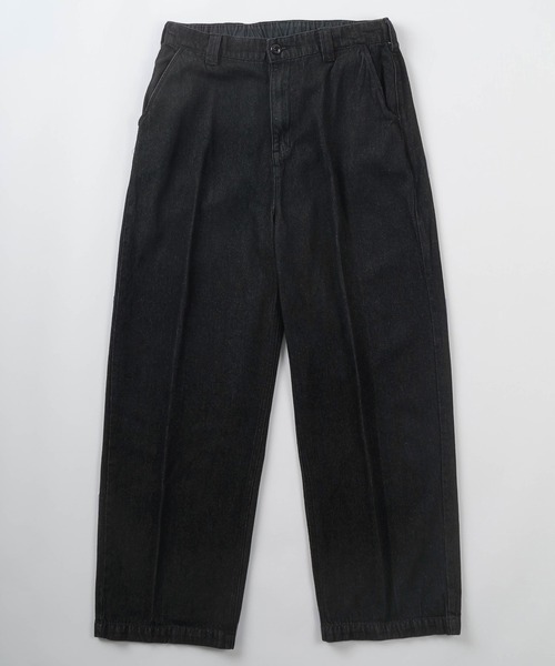 make a ray!（メイク ア レイ！）の「センタープレス デニムワイド チノパンツ/ワイドテーパード/ワイドシルエット（デニムパンツ・メンズ・ブラック/インディゴブルー/ライトインディゴブルー・M/L）」の4枚目の写真