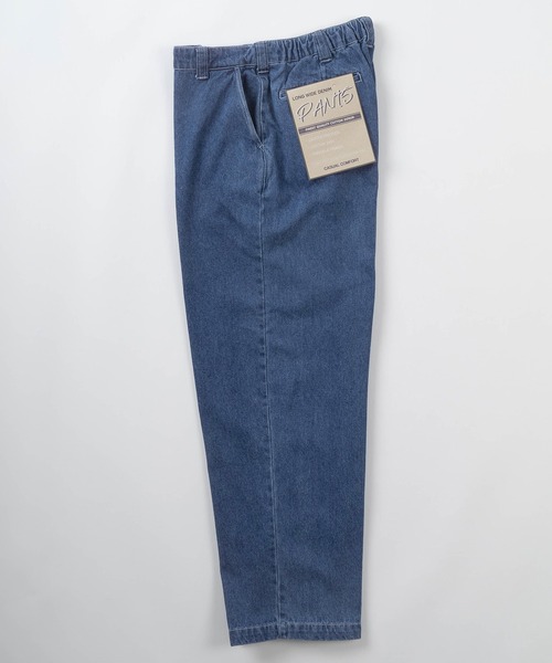 make a ray!（メイク ア レイ！）の「センタープレス デニムワイド チノパンツ/ワイドテーパード/ワイドシルエット（デニムパンツ・メンズ・ブラック/インディゴブルー/ライトインディゴブルー・M/L）」の7枚目の写真