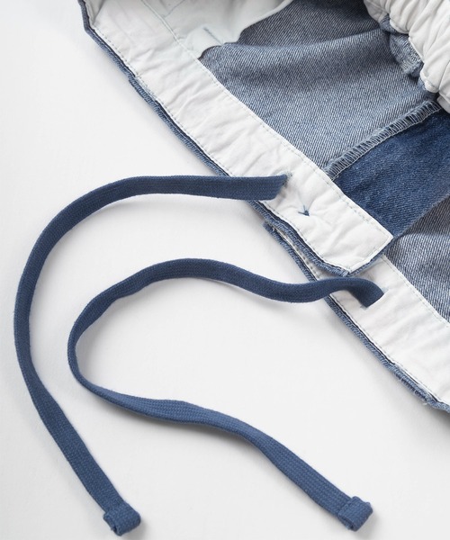 make a ray!（メイク ア レイ！）の「センタープレス デニムワイド チノパンツ/ワイドテーパード/ワイドシルエット（デニムパンツ・メンズ・ブラック/インディゴブルー/ライトインディゴブルー・M/L）」の12枚目の写真