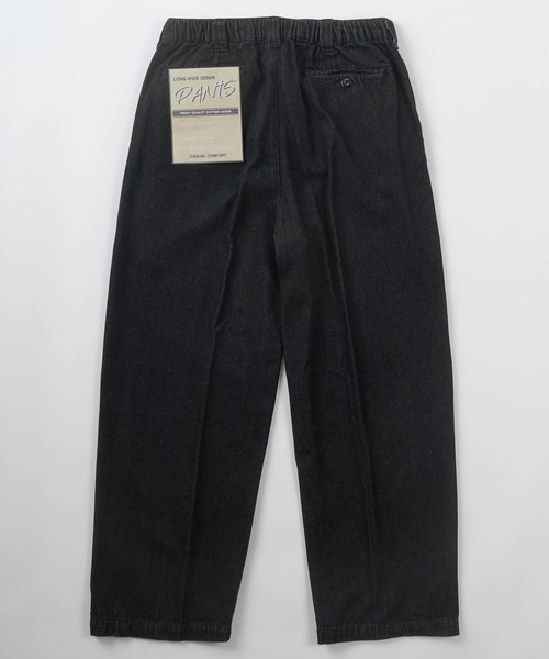 make a ray!（メイク ア レイ！）の「センタープレス デニムワイド チノパンツ/ワイドテーパード/ワイドシルエット（デニムパンツ・メンズ・ブラック/インディゴブルー/ライトインディゴブルー・M/L）」の16枚目の写真