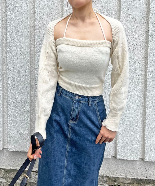 Jewelobe(ジュエローブ)の「ボレロ×チューブトップセットアップ(アンサンブル・レディース・ブラック/グレー/アイボリー/グリーン・FREE)」の20枚目の写真