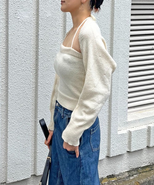Jewelobe(ジュエローブ)の「ボレロ×チューブトップセットアップ(アンサンブル・レディース・ブラック/グレー/アイボリー/グリーン・FREE)」の5枚目の写真
