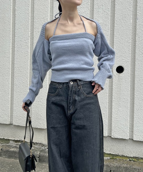 Jewelobe(ジュエローブ)の「ボレロ×チューブトップセットアップ(アンサンブル・レディース・ブラック/グレー/アイボリー/グリーン・FREE)」の7枚目の写真