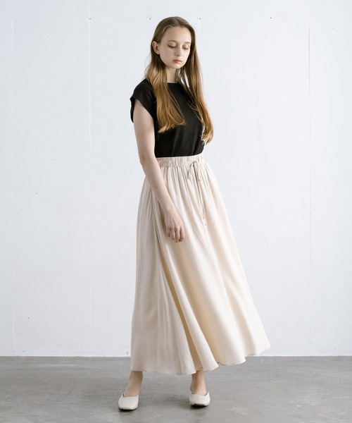 EDDEN ELLEN(エデンエレン)の「【EDDEN ELLEN】 ギャザーロングスカート(スカート・レディース・ホワイト/ブラック・SMALL/X-SMALL)」の12枚目の写真