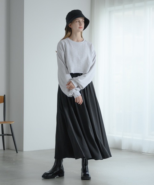 EDDEN ELLEN(エデンエレン)の「【EDDEN ELLEN】 ギャザーロングスカート(スカート・レディース・ホワイト/ブラック・SMALL/X-SMALL)」の8枚目の写真
