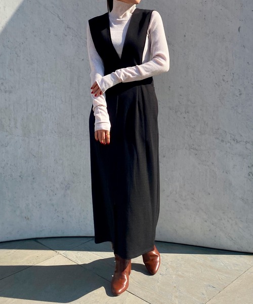 ReNorm（リノーム）の「2WAYジャンパースカート（ジャンパースカート・レディース・ブラック/モカ・S/M）」の2枚目の写真