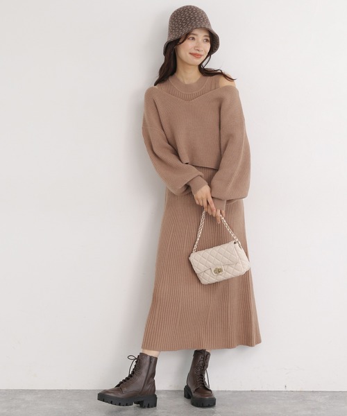 mysty woman（ミスティウーマン）の「リボンショート2Pワンピース 173682（ワンピース・レディース・アイボリー/ブラック/モカ・FREE）」の8枚目の写真