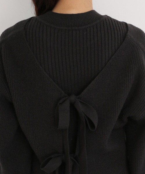 mysty woman（ミスティウーマン）の「リボンショート2Pワンピース 173682（ワンピース・レディース・アイボリー/ブラック/モカ・FREE）」の14枚目の写真